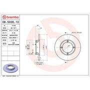 Brembo 2 x Solid Front Brake Discs 08.5026.10-x2