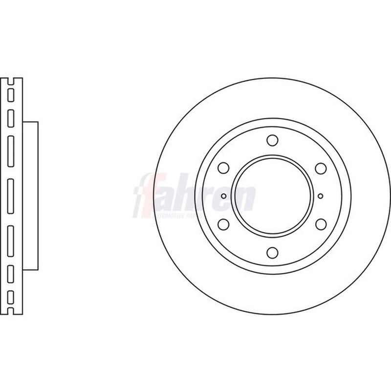 Fahren 2 x Vented Brake Discs fits Mitsubishi L200 / Triton 2005-2015 2.5