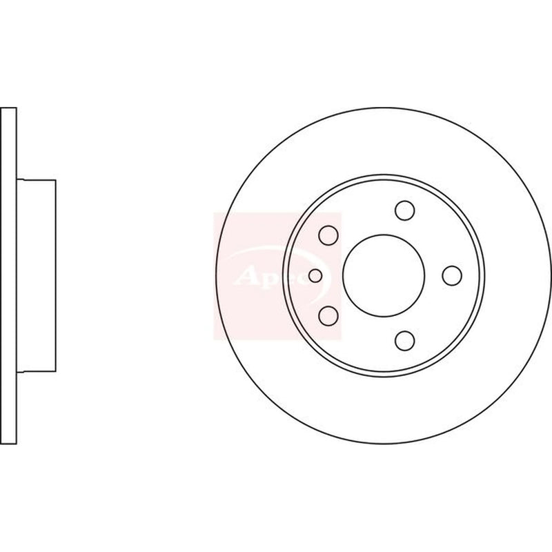Apec 2 x Solid Rear Brake Discs DSK254-x2