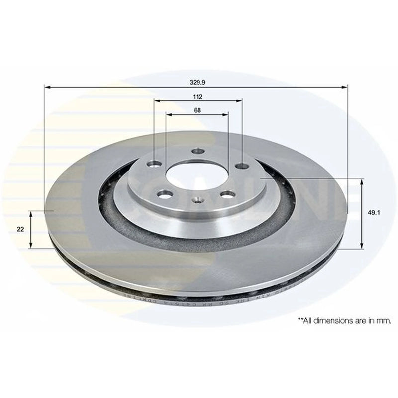Comline 2 x Vented Rear Brake Discs ADC1491V