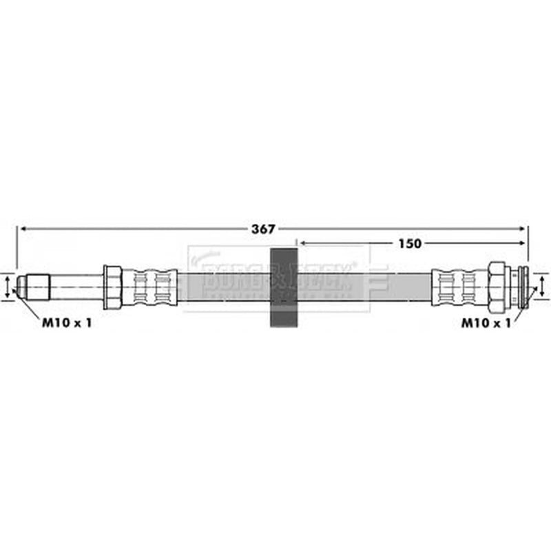 Borg & Beck Brake Hydraulic Hose Line Front Right BBH6700