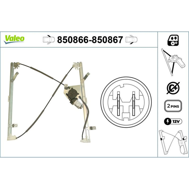 Valeo Electric Window Regulator Lifter Right F 850867