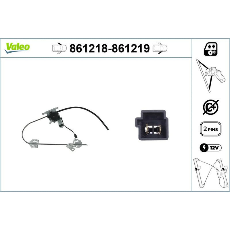 Valeo Electric Window Regulator Lifter Right Front 861219