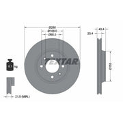 Textar 2 x Vented Front Brake Discs 92048400-x2