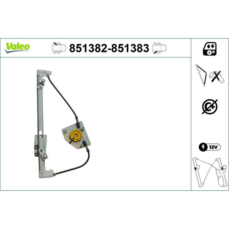Valeo Electric Window Regulator Lifter Right Rear 851383