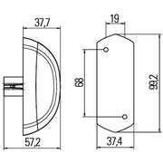 Hella Lamp Pour White/Red MD12 2XS Lateral Mounting 2XS 205 020-001