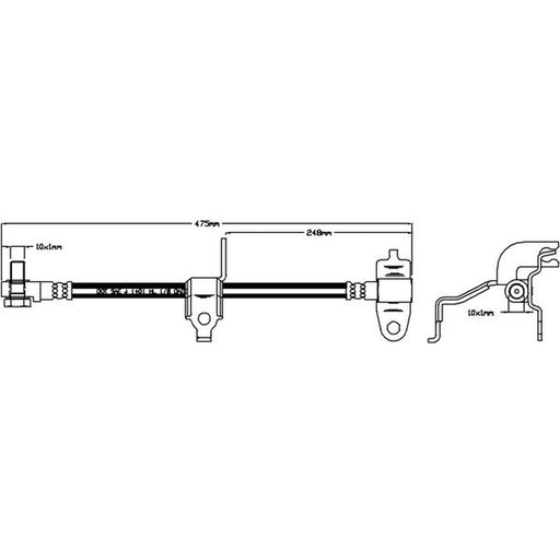 Abtex Brake Hydraulic Hose Line Front Left ABH1087L