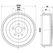 Mintex Brake Drum Assembly Rear MBD034