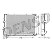 Denso Engine Radiator fits Renault Kangoo 1997-2001 1.9
