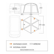 Vango HexAway Pro Air Low Drive Away Awning (180 - 210cm) Campervan - Vango - Van Life Living