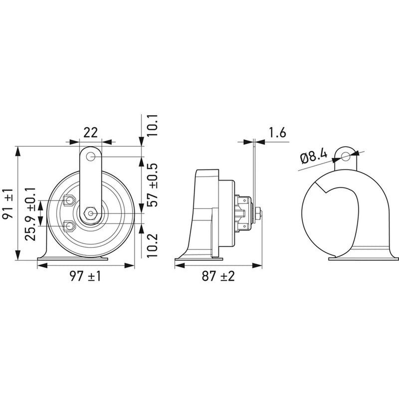 Hella Trumpet Style Car Horn 3FH 940 800-821