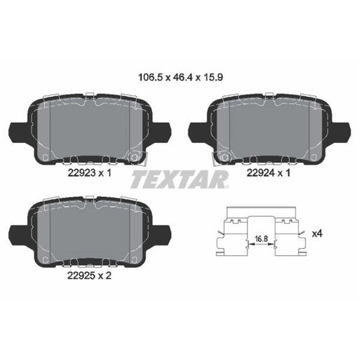 Textar Rear Brake Pad Set 2292301
