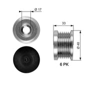 Gates Alternator Overrunning Freewheel Clutch OAP7054