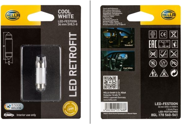 Hella 8GL 178 560-561 Bulb, interior light