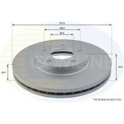 Comline 2 x Vented Front Brake Discs ADC1221V-x2