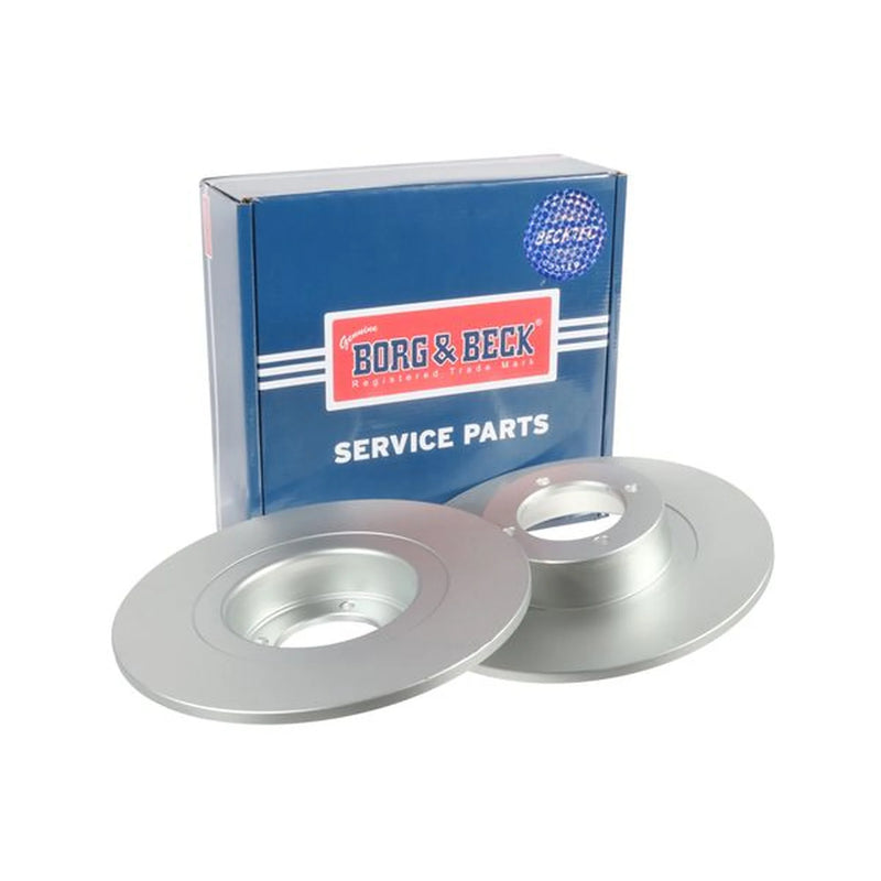 Borg & Beck 2 x Solid Front Brake Discs BBD6366-x2