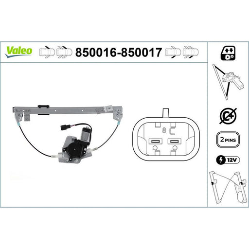 Valeo Electric Window Regulator Lifter Left Front 850016