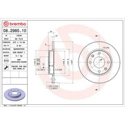 Brembo 2 x Solid Front Brake Discs 08.2985.10-x2