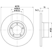 Mintex 2 x Solid Front Brake Discs MDC177-x2