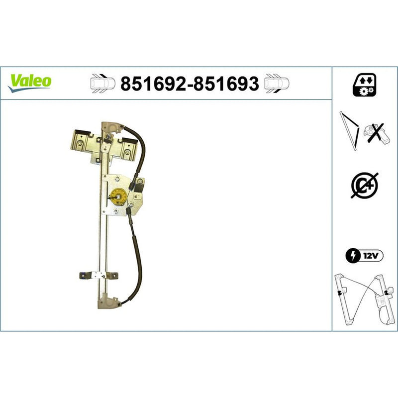 Valeo Electric Window Regulator Lifter Right Front 851693