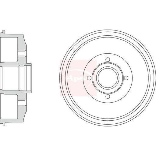 Apec Brake Drum Assembly Rear DRM9209