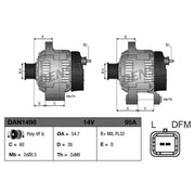 Denso Car Alternator 12V fits Dacia Dokker 2012-2021 1.2 1.6