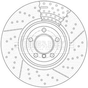 Borg & Beck 2 x Perforated/Vented Front Brake Discs BBD7007S-x2