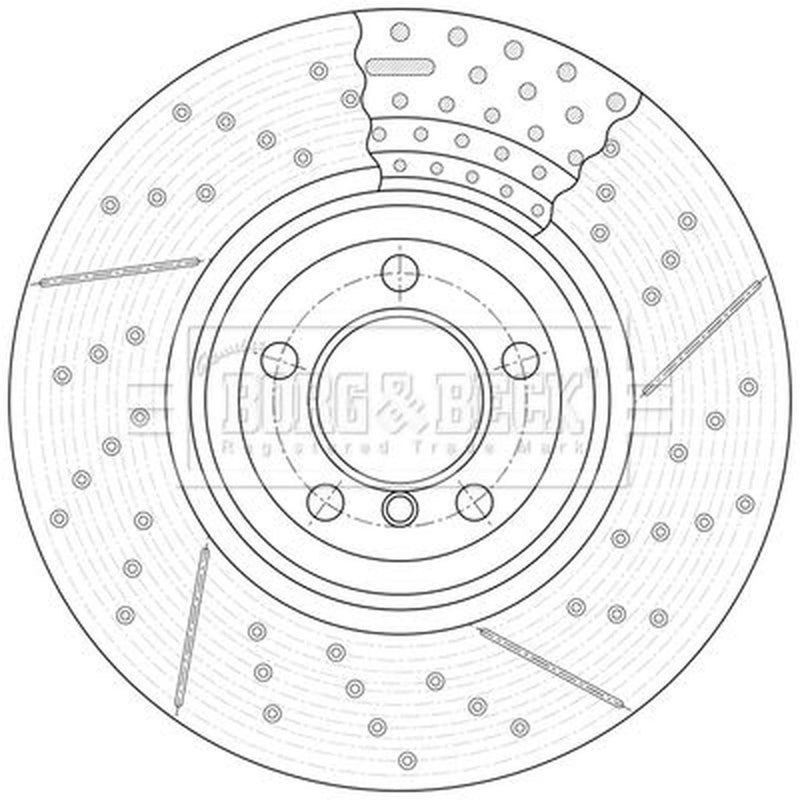 Borg & Beck 2 x Perforated/Vented Front Brake Discs BBD7007S-x2