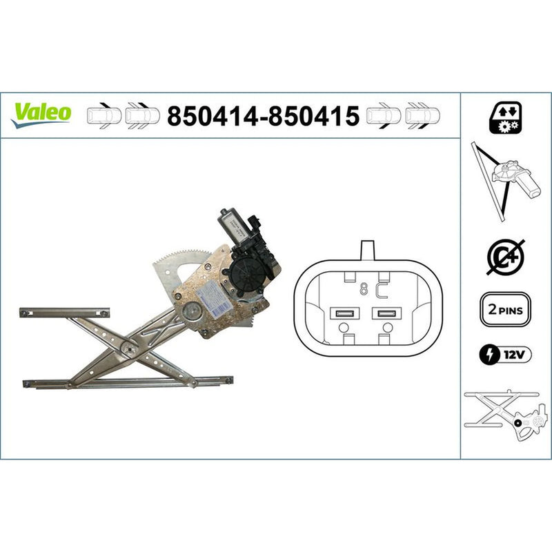 Valeo Electric Window Regulator Lifter Right Front 850415