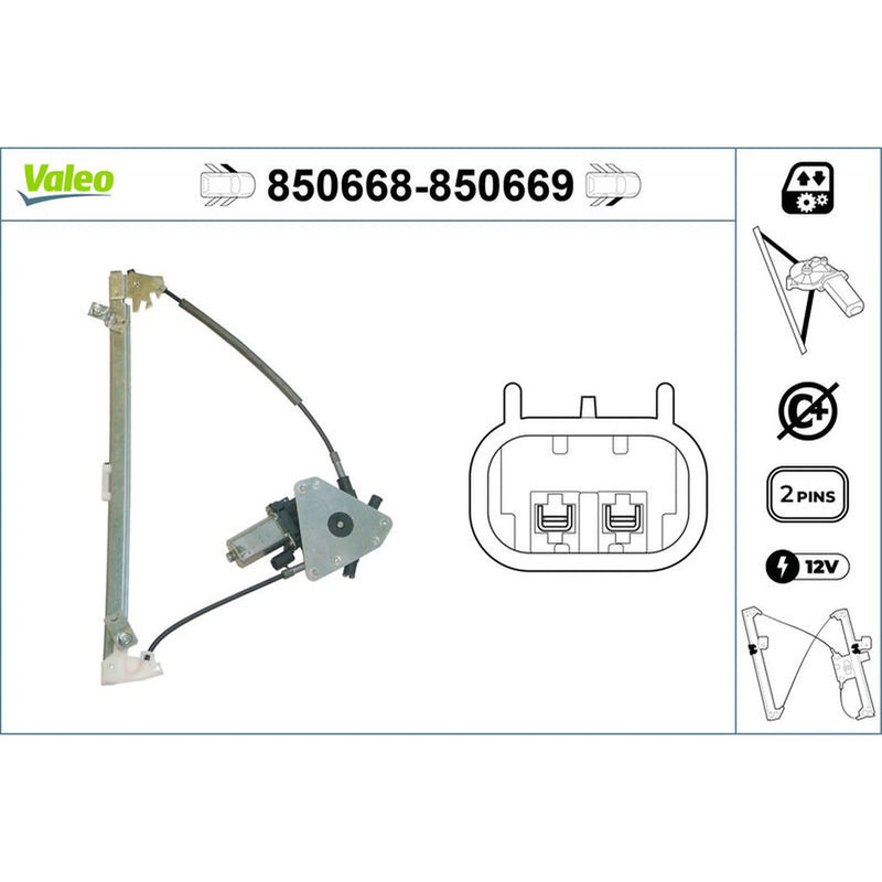 Valeo Electric Window Regulator Lifter Left Front 850668