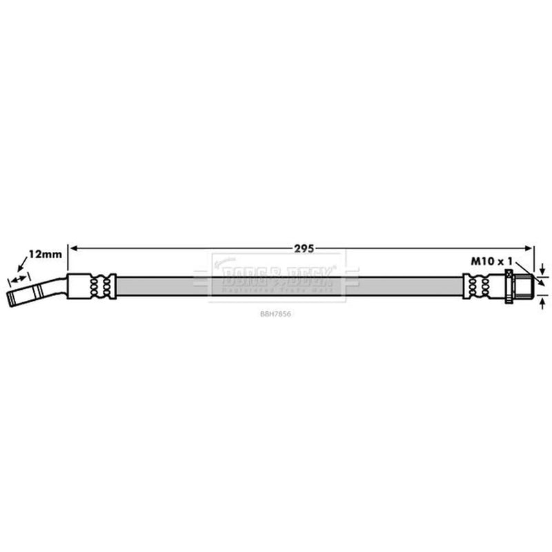 Borg & Beck Brake Hydraulic Hose Line Rear Right BBH7856