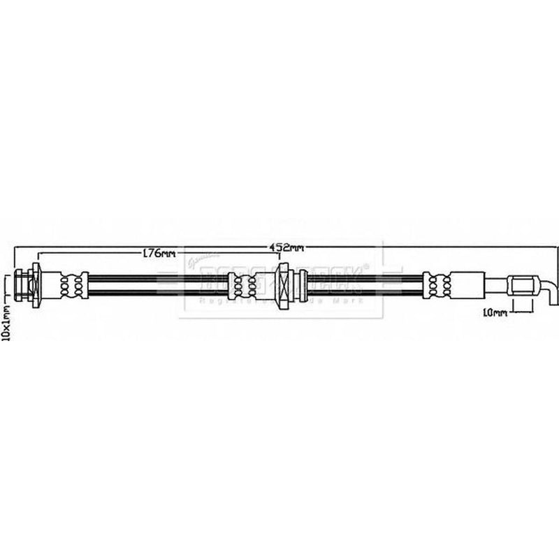 Borg & Beck Brake Hydraulic Hose Line Front Right BBH8023