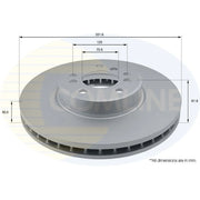 Comline 2 x Vented Front Brake Discs ADC1707V-x2
