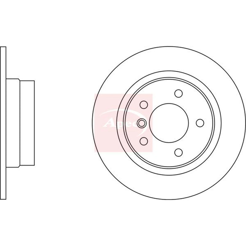 Apec 2 x Solid Rear Brake Discs DSK2295-x2