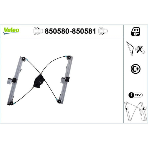 Valeo Electric Window Regulator Lifter Left Front 850580