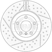 Borg & Beck 2 x Perforated/Vented Rear Brake Discs BBD7009S-x2