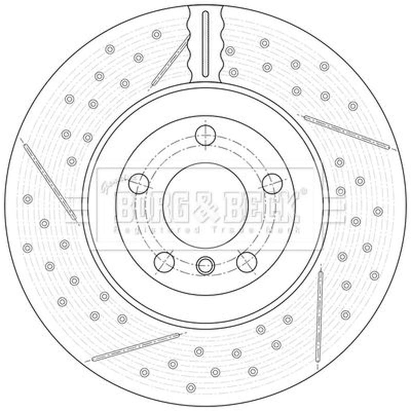 Borg & Beck 2 x Perforated/Vented Rear Brake Discs BBD7009S-x2