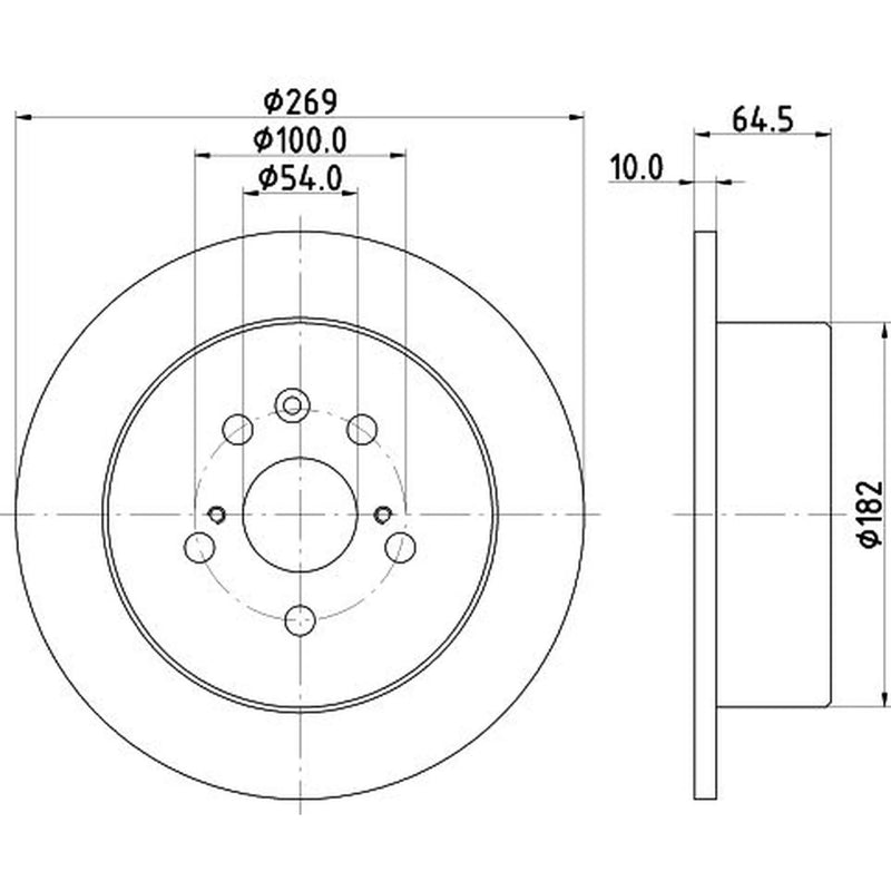 DON 2 x Solid Rear Brake Discs PCD16482-x2