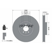 Textar 2 x Front Brake Discs 92235605-x2