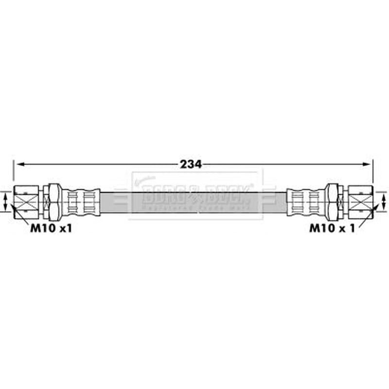 Borg & Beck Brake Hydraulic Hose Line Rear Right BBH7290