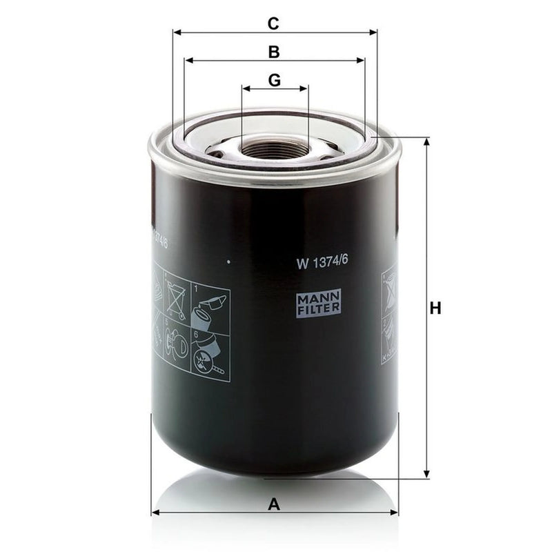 MANN-FILTER Engine Oil Filter W 1374/6
