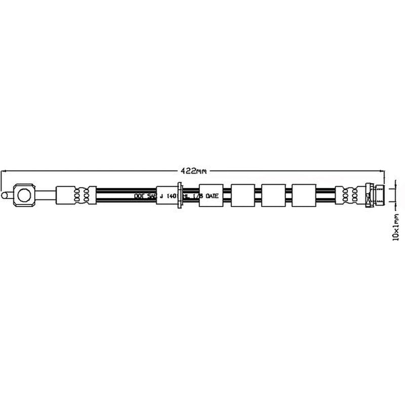 Abtex Brake Hydraulic Hose Line Front Right ABH1252R