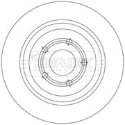 Borg & Beck 2 x Solid Rear Brake Discs BBD5553-x2