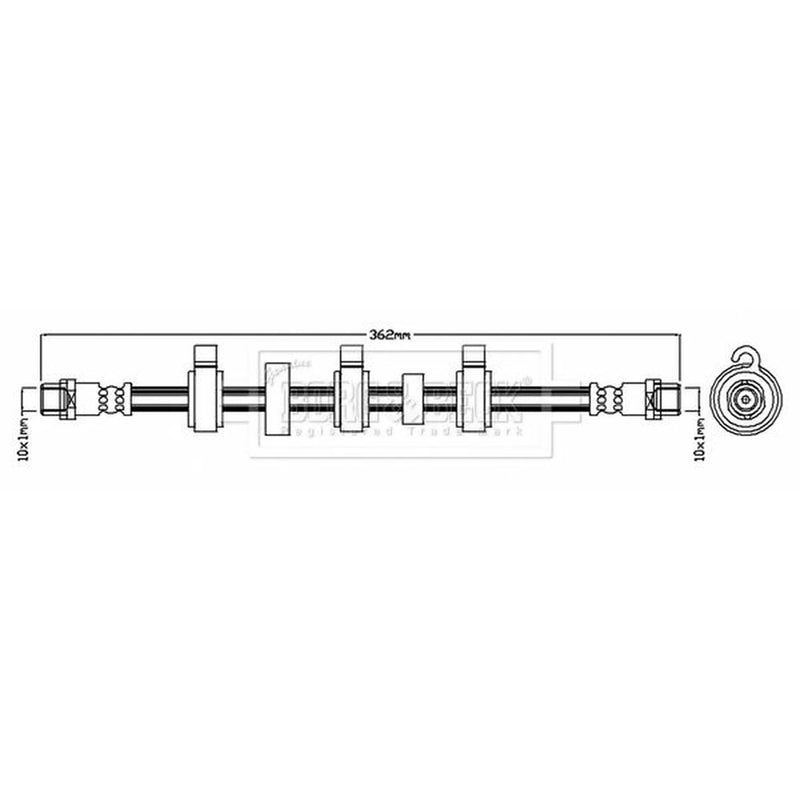 Borg & Beck Brake Hydraulic Hose Line Front Right BBH7303