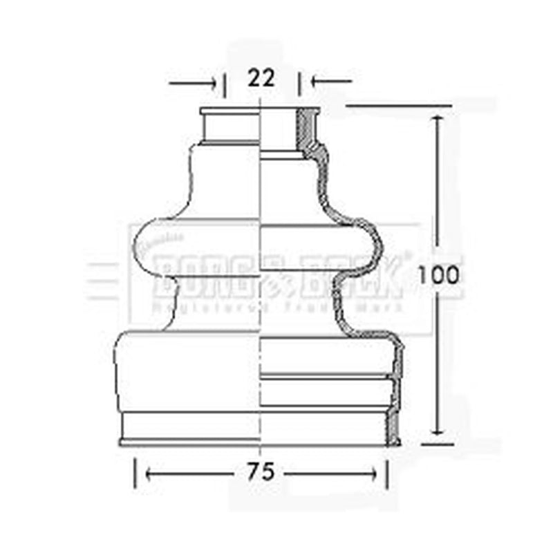 Borg & Beck Drive Shaft Bellow Kit transmission sided BCB2495