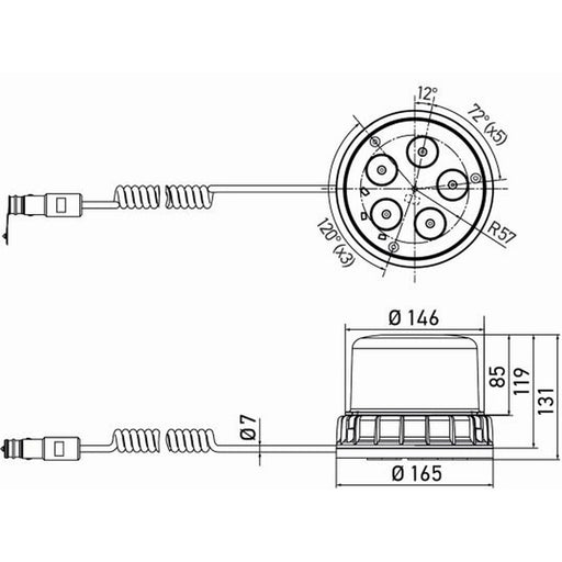 Hella Rotating Beacon Wide High 2XD 012 984-101