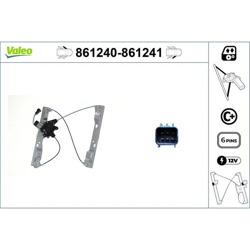 Valeo Electric Window Regulator Lifter Right Front 861241