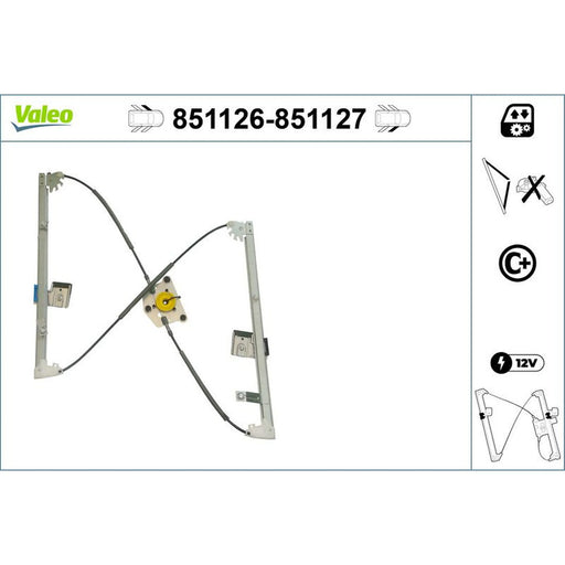 Valeo Electric Window Regulator Lifter Right Front 851127