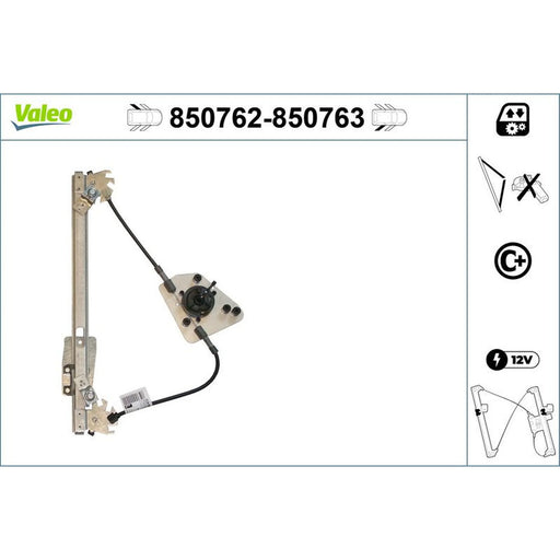 Valeo Electric Window Regulator Lifter Right Rear 850763