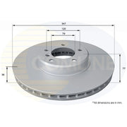 Comline 2 x Vented Front Brake Discs ADC1747V-x2